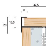 Schodový profil vŕtaný 37,5x20 (250cm)