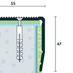 Schodová hrana vŕtaná 55x47 (250cm)
