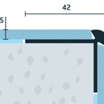 Schodová hrana vŕtaná 42x32 (250cm)